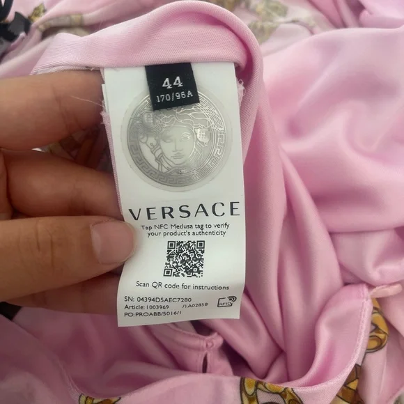 Versace Chain Pink loose long sleeve bodysuit - Picture 14 of 16